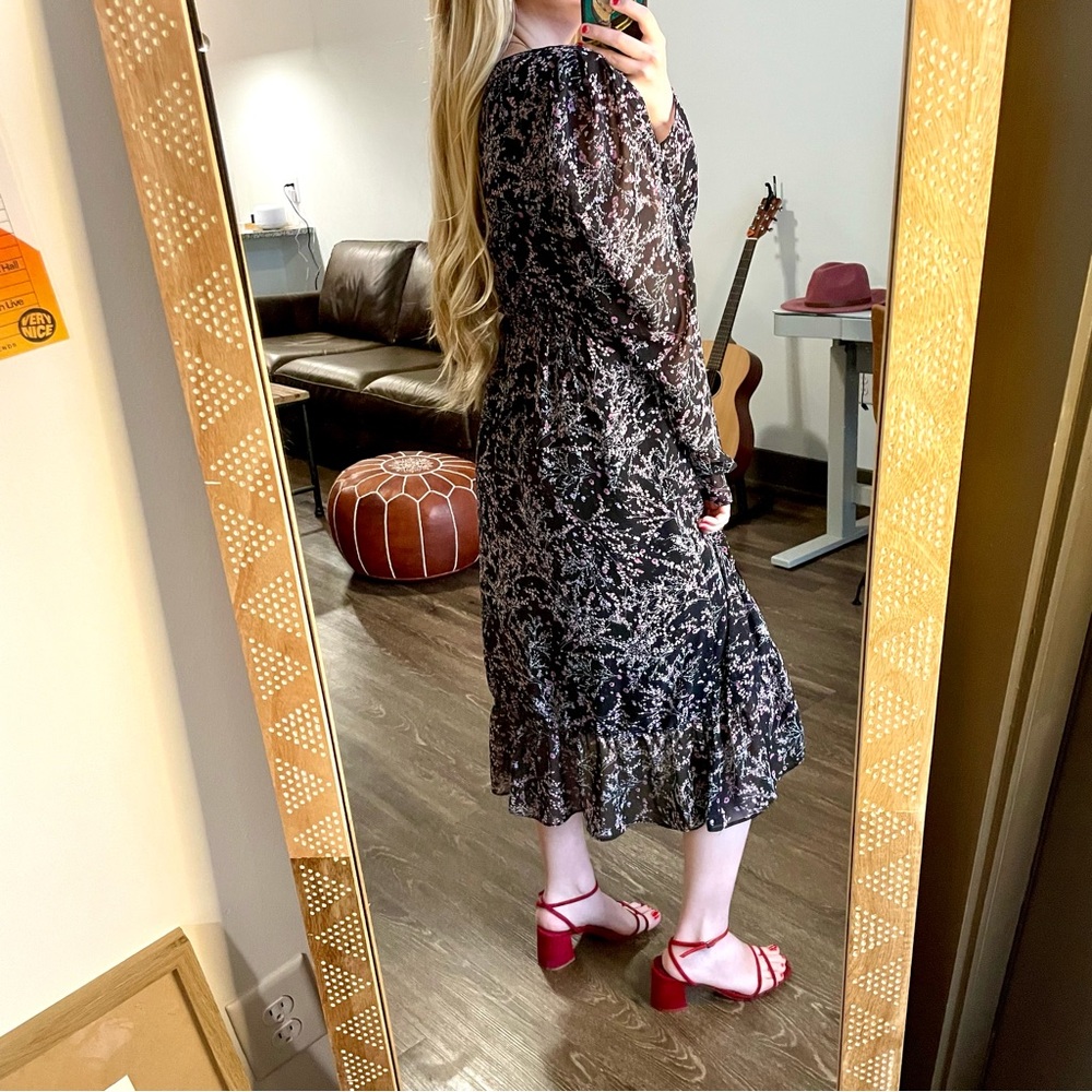 Anthropologie Lea & Viola Floral Wrap Midi Dress - Picture 7 of 8